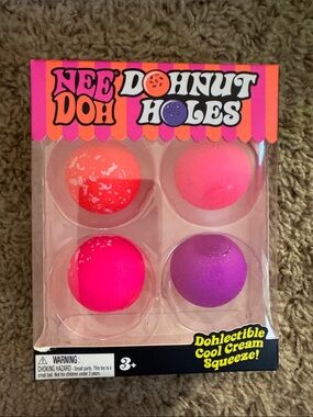 NEE DOH Donut Holes Squishy Set - Pink, Orange, Purple